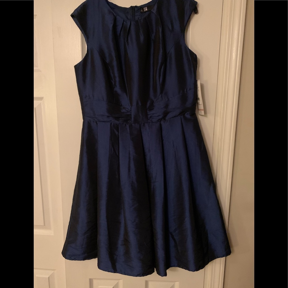 NWT, Leslie Fay Blue Dress, Size 12 - Picture 1 of 6